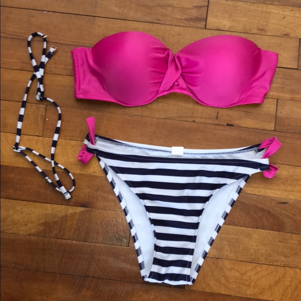 Purple & Pink Striped Bikini